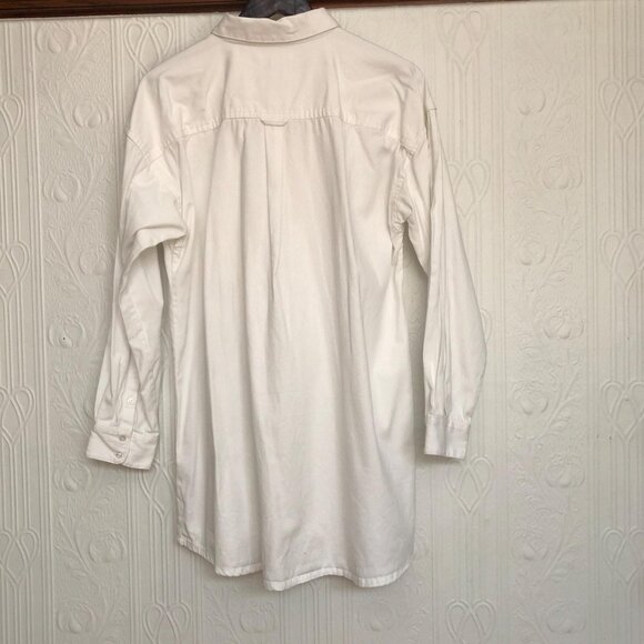 British sustainable Seasalt White overshirt, oversized shirt, size 10 - Picture 2 of 2